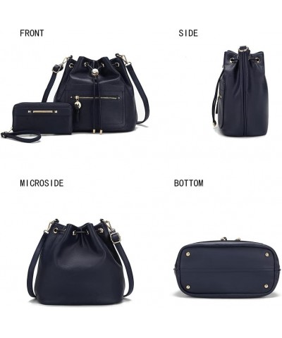 Crossbody Bucket Bag for Women, Drawstring Hobo Shoulder Bags Fashion Handbag Purse with Wristlet Wallet Larissa Navy $31.79 ...