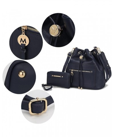 Crossbody Bucket Bag for Women, Drawstring Hobo Shoulder Bags Fashion Handbag Purse with Wristlet Wallet Larissa Navy $31.79 ...