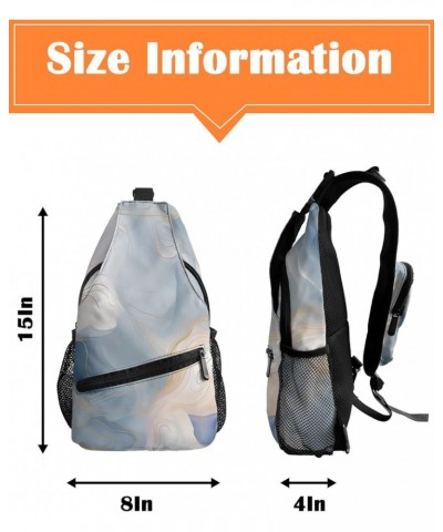 Sling Bag Crossbody Bag for Women Men Sexy Woman Minimalist Line Art Prints Blue Background Waterproof Hiking Backpack Lightw...