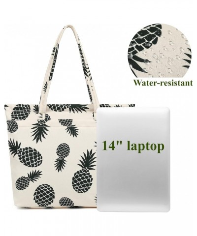 Womens Large Waterproof Tote Bag Shoulder Bag with Multi-pocket for Work Gym Pool and Daily Bags Horizontal-pineapple $10.25 ...