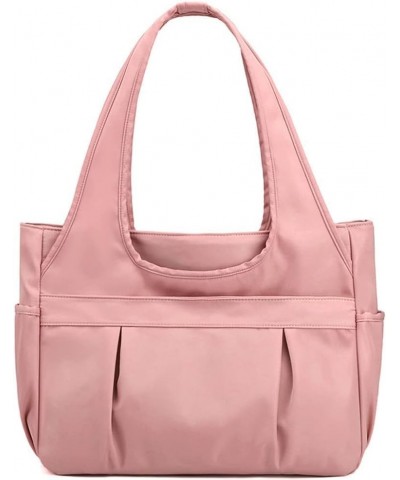 Nylon Handbag for Women Multi Pocket Shoulder Bag Commuter Tote Bag Travel Satchel Purse Pink $25.82 Totes