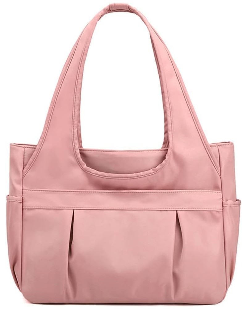 Nylon Handbag for Women Multi Pocket Shoulder Bag Commuter Tote Bag Travel Satchel Purse Pink $25.82 Totes