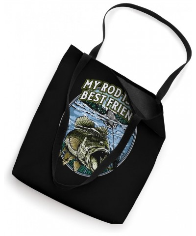 My Rod Is My Best Friend Introvert Fishing Antisocial Tote Bag $11.95 Totes