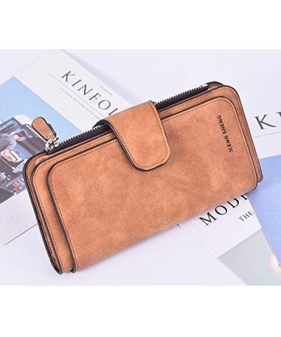 Women's Wallet - Ladies Matte Europe and The United States Card Package Buckle Women's Wallet Multi-Function Wallet Multi-Car...