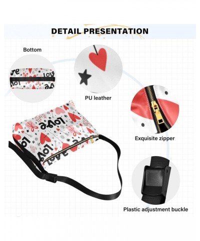 Valentines Day Women Boho Bag Love Heart Present Arrow Balloon Shoulder Bag PU Leather Pouch Crossbody Bag Large Tote Handbag...