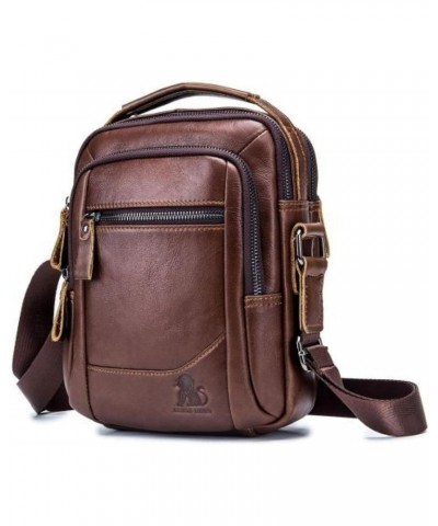 Men's Leather Handbags Vertical Top Layer Leather Shoulder Bag 9.7 Inch tablet Bag $29.47 Shoulder Bags