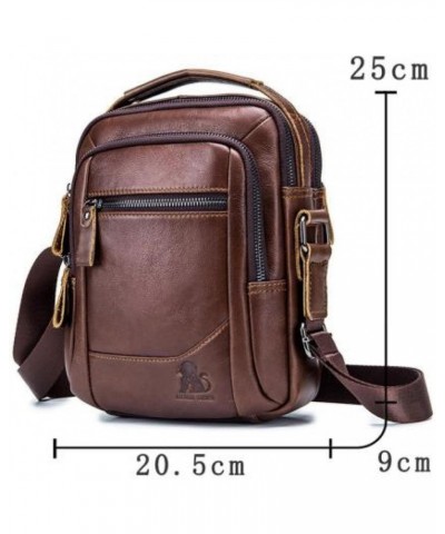 Men's Leather Handbags Vertical Top Layer Leather Shoulder Bag 9.7 Inch tablet Bag $29.47 Shoulder Bags