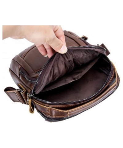 Men's Leather Handbags Vertical Top Layer Leather Shoulder Bag 9.7 Inch tablet Bag $29.47 Shoulder Bags