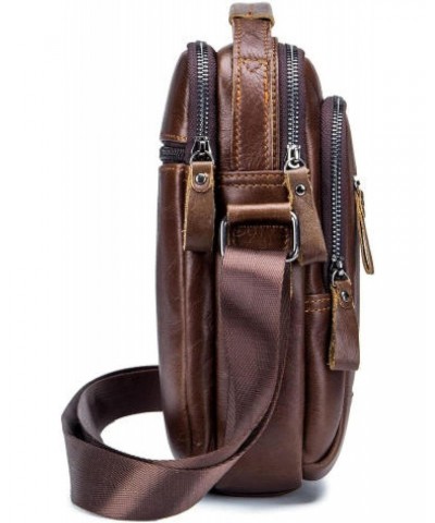 Men's Leather Handbags Vertical Top Layer Leather Shoulder Bag 9.7 Inch tablet Bag $29.47 Shoulder Bags