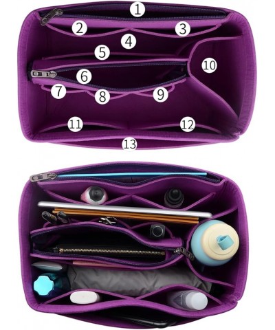 Purse Organizer Insert Felt Bag Insert Organizer Bag in Bag Handbag Tote Organizer Shaper (Beige, Small) Medium Purple $24.94...