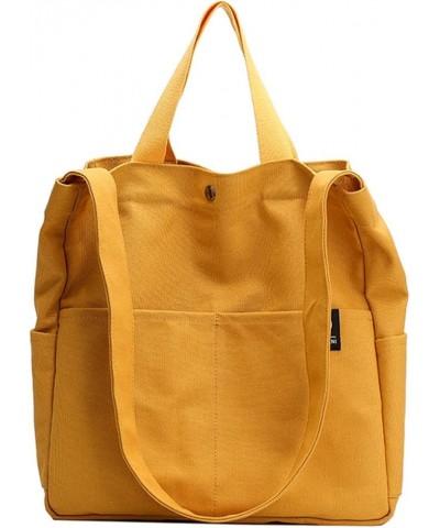 Women Crossbody Bags Large Size Tote Canvas Purse Casual Hobo Bags Shoulder Handmade Bags Yellow $10.59 Totes