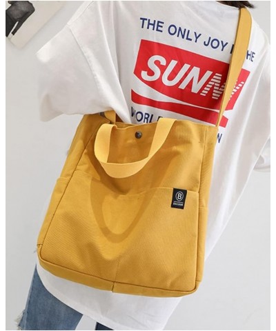 Women Crossbody Bags Large Size Tote Canvas Purse Casual Hobo Bags Shoulder Handmade Bags Yellow $10.59 Totes