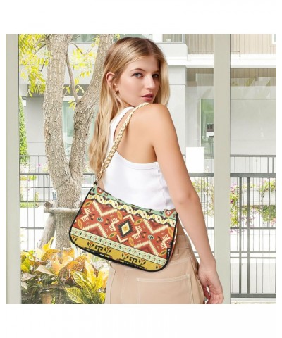 Shoulder Bag Mexican Tribal Ethnic Geometric Heart Women Clutch Handbag Shoulder Purch Boho Bag Date Chain Bag Tote Bag Sprin...