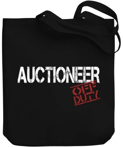 Auctioneer Off Duty Stencil Canvas Tote Bag 10.5" x 16" x 4 $23.59 Totes