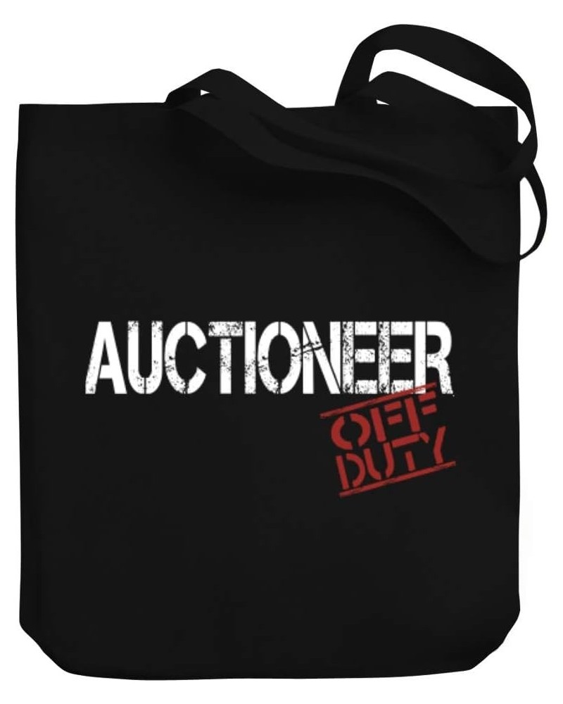 Auctioneer Off Duty Stencil Canvas Tote Bag 10.5" x 16" x 4 $23.59 Totes