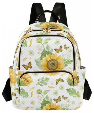 Mini Backpack Purse for Women Lightweight Girls Small Size Sunflowers White Butterfly School Teens College Traveling Small $1...