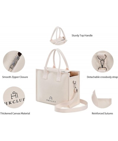 Canvas Tote Bag for Women with Pocket Hobo Handbag Purse Satchel Shoulder Bags 2-1 White $8.84 Totes