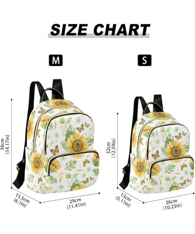 Mini Backpack Purse for Women Lightweight Girls Small Size Sunflowers White Butterfly School Teens College Traveling Small $1...