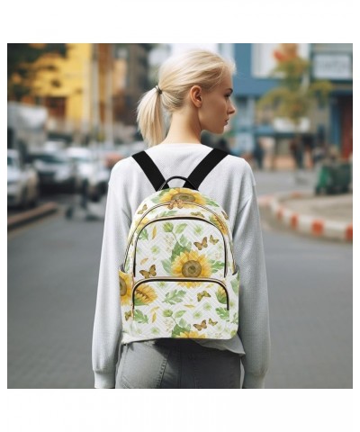 Mini Backpack Purse for Women Lightweight Girls Small Size Sunflowers White Butterfly School Teens College Traveling Small $1...