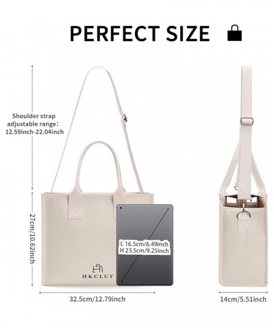 Canvas Tote Bag for Women with Pocket Hobo Handbag Purse Satchel Shoulder Bags 2-1 White $8.84 Totes