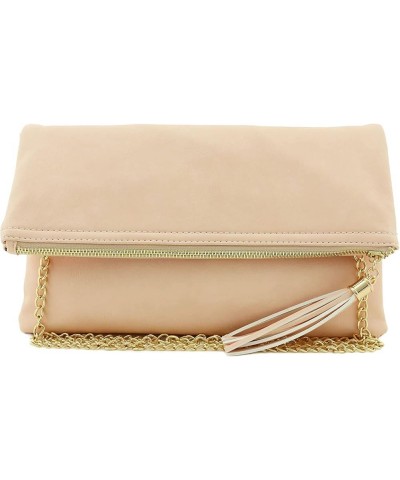 Envelope Clutch Bags for Women Foldover Crossbody Tassel Wallet with Chain Strap, Elegant Evening Purse 1-nude-lp $14.70 Wris...