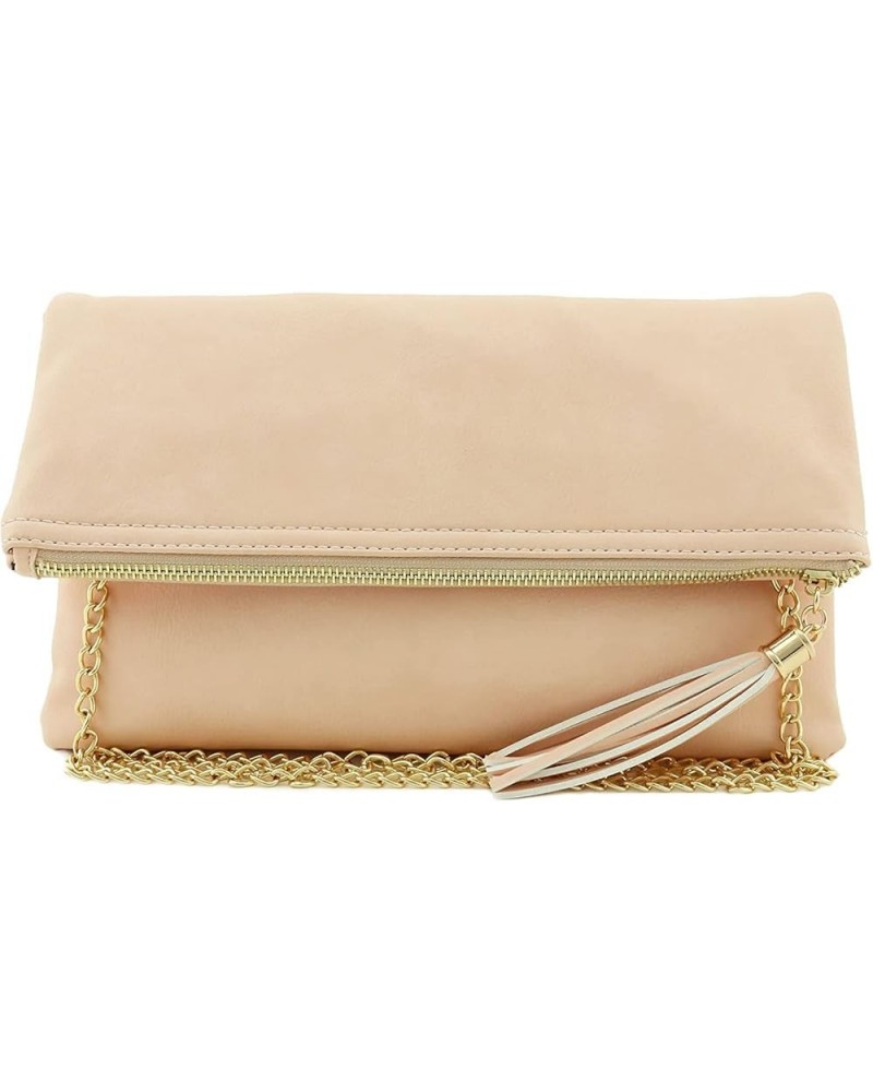 Envelope Clutch Bags for Women Foldover Crossbody Tassel Wallet with Chain Strap, Elegant Evening Purse 1-nude-lp $14.70 Wris...