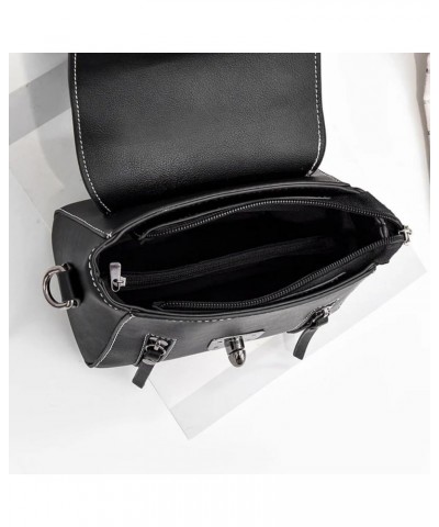 Small Square Bag for Women Handbags Female Bag PU Leather Flap Crossbody Shoulder Bag Black $17.61 Crossbody Bags