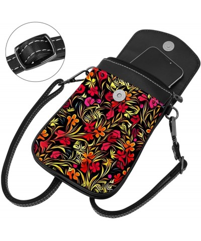 Stylish PU Leather Phone Purse with Credit Card Slots - Versatile Fashion Bag for Women Flowers and leaves Multicoloured9 $10...