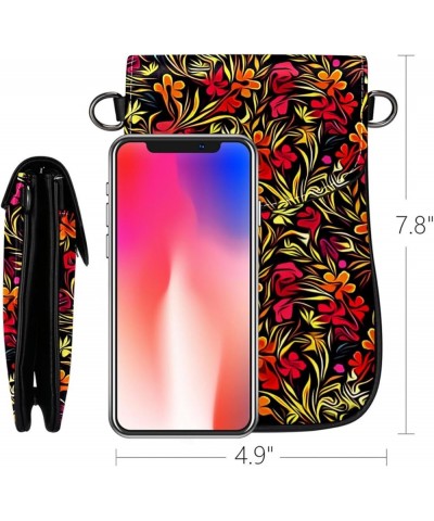 Stylish PU Leather Phone Purse with Credit Card Slots - Versatile Fashion Bag for Women Flowers and leaves Multicoloured9 $10...