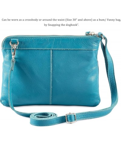 Small Crossbody Sling Bag Real Leather Purse for Women Crossover Trendy Shoulder Handbag Turquoise Green Nappa $20.15 Crossbo...