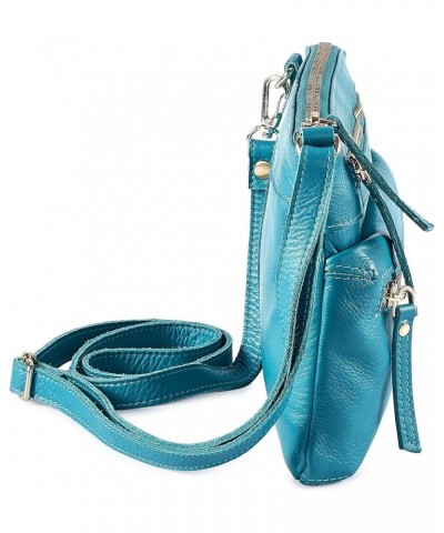 Small Crossbody Sling Bag Real Leather Purse for Women Crossover Trendy Shoulder Handbag Turquoise Green Nappa $20.15 Crossbo...