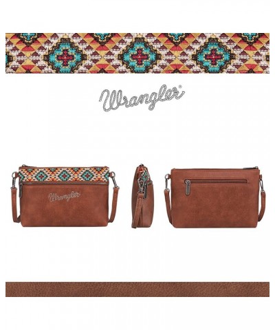 Wrangler Western Cowhide Crossbody Bags for Women Clutch Wristlet Purse Embroidered-brown $20.16 Clutches