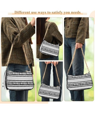 Butterfly Isolated on Black Shoulder Handbag for Women Chain Clutch Purse Tote Handbags Ethnic Black White Pattern $18.59 Sho...