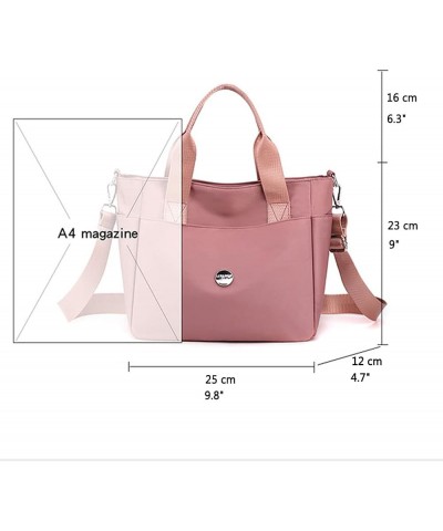 Nylon Tote Bag for Women Waterproof Cross Body Handbags Purses with Zipper Pocket Shoulder Bag Ladies Casual Satchel Light Bl...