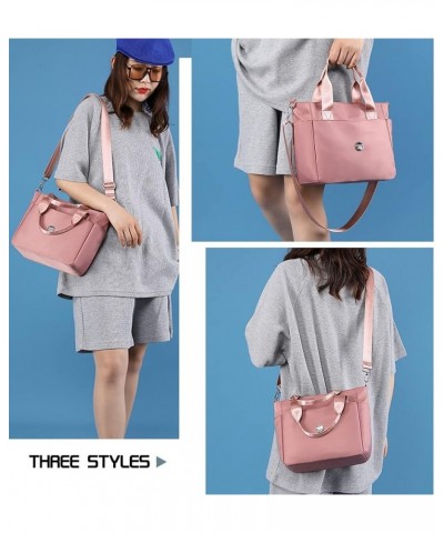 Nylon Tote Bag for Women Waterproof Cross Body Handbags Purses with Zipper Pocket Shoulder Bag Ladies Casual Satchel Light Bl...