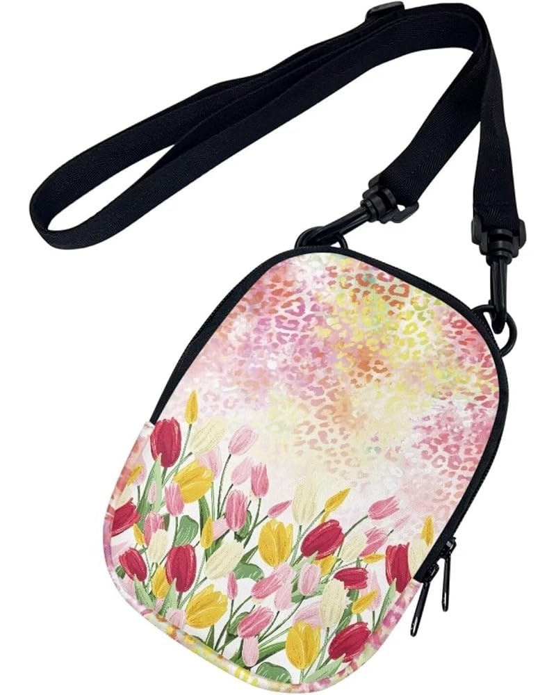 Mumeson Novelty Crossbody Bag Shoulder Bag for Womens Cute Mini Crossbody Bag Purse Casual Satchel Messenger Bag Tulips $10.2...