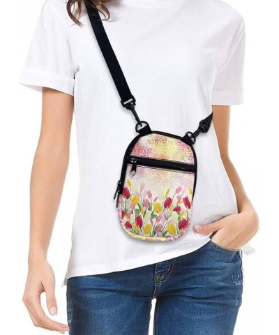 Mumeson Novelty Crossbody Bag Shoulder Bag for Womens Cute Mini Crossbody Bag Purse Casual Satchel Messenger Bag Tulips $10.2...