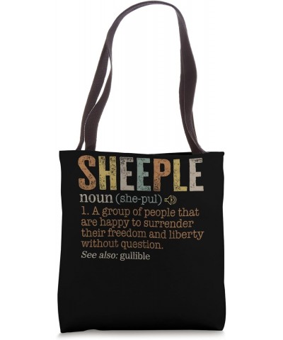 Sheeple Group People Democrat Ideas Liberal Surrender Contro Tote Bag $17.01 Totes