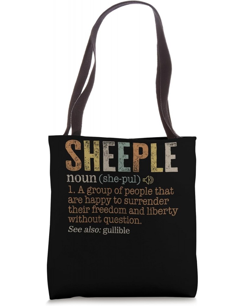 Sheeple Group People Democrat Ideas Liberal Surrender Contro Tote Bag $17.01 Totes