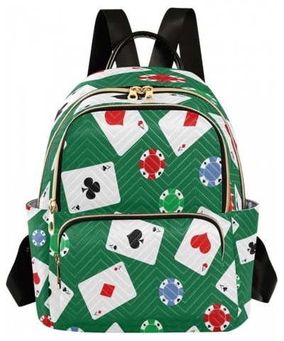 Playing Cards Casino Game Chips Women Backpack Purse Ladies Fashion Shoulder Bag Daypack Travel Bag 10L Medium $19.59 Backpacks