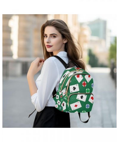 Playing Cards Casino Game Chips Women Backpack Purse Ladies Fashion Shoulder Bag Daypack Travel Bag 10L Medium $19.59 Backpacks