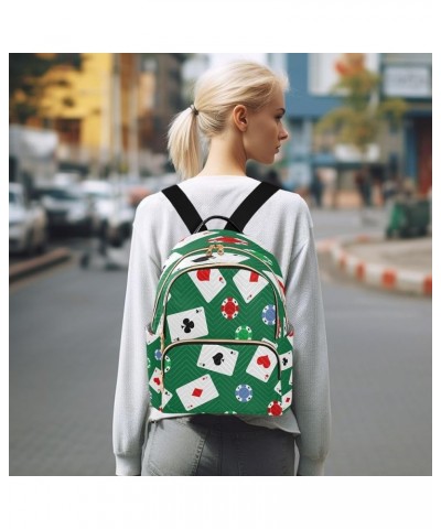 Playing Cards Casino Game Chips Women Backpack Purse Ladies Fashion Shoulder Bag Daypack Travel Bag 10L Medium $19.59 Backpacks