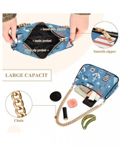 Cute Flat Fashion Quilted Crossbody Bag for Women Shoulder Evening Purse with Gold Chain & Smooth Zipper Tote Handbag for Sho...