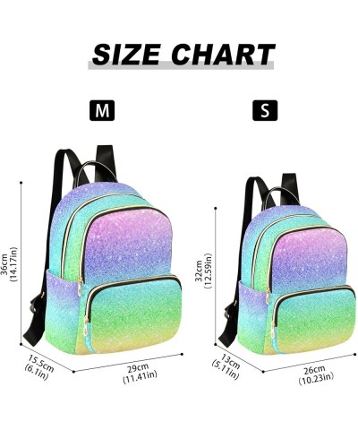 Women Backpack Gradient Glitter Rainbow Sparkle Durable Travel Backpack Lightweight Handbag Lady Purse Roomy Double Zipper We...