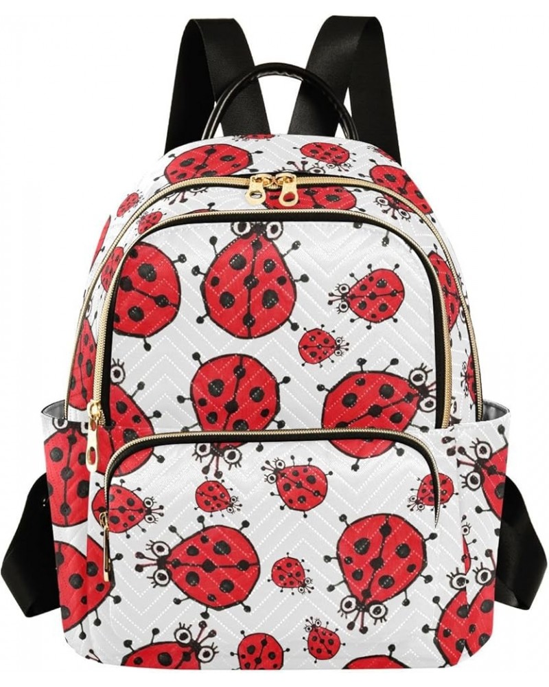 Ladybugs Backpack Purse for Women Anti-theft Small Fashion Travel Backpack with Strap Handbag Lady Purse,S Small $14.57 Backp...