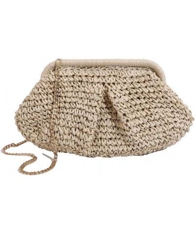 Straw Evening Clutch Purse Hand-woven Straw Tote Bag Classic Chain Shoulder Bag Summer Beach Bag Messenger Bag Straw Handbags...