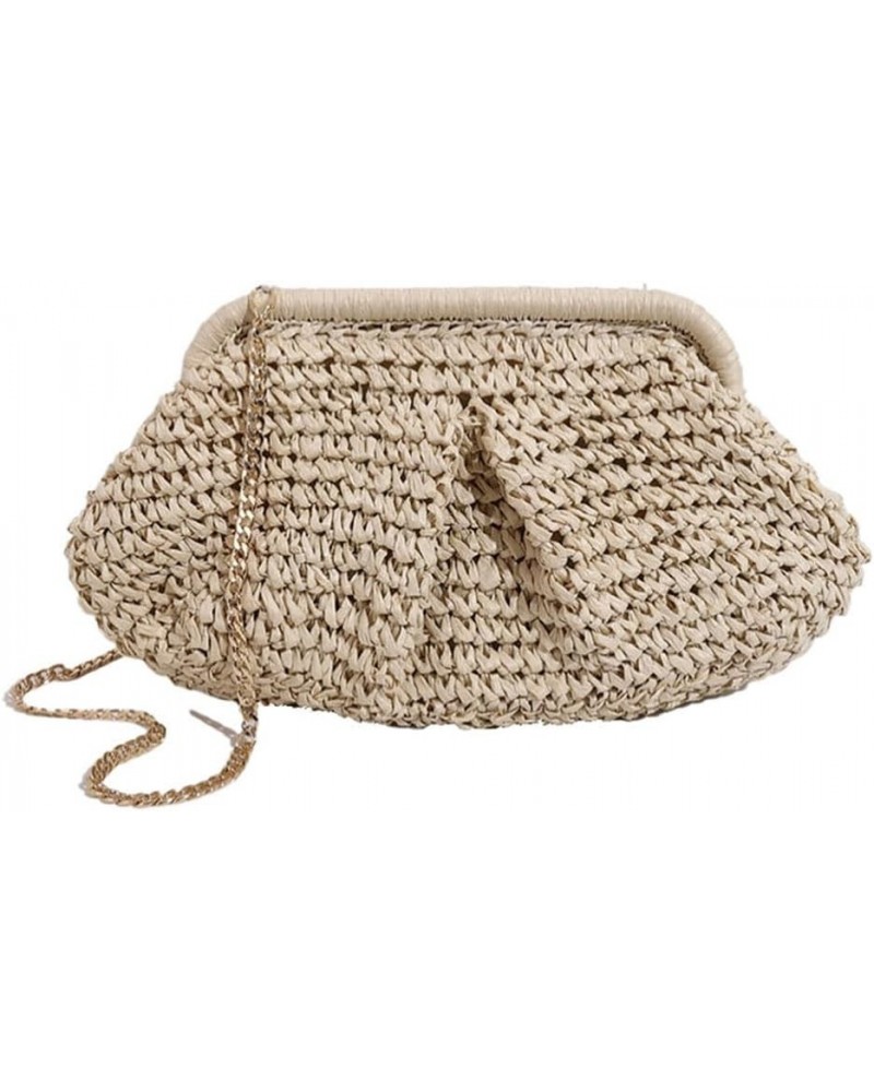 Straw Evening Clutch Purse Hand-woven Straw Tote Bag Classic Chain Shoulder Bag Summer Beach Bag Messenger Bag Straw Handbags...