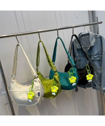 Women Cute Small Hobo Bag Handbag Fashion Streetwear Casual Shoulder Bag Crossbody Bag Tote Bag Purse Flower Pendant Blue $14...