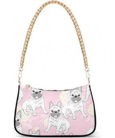 Cute Dog Puppies Shoulder Bag for Women Crescent Bag Clutch Purses with Zipper Closure for Travel Party Purse $13.32 Clutches