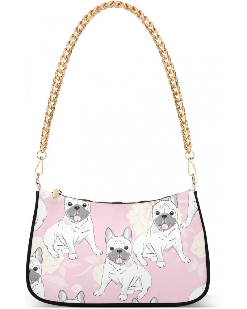 Cute Dog Puppies Shoulder Bag for Women Crescent Bag Clutch Purses with Zipper Closure for Travel Party Purse $13.32 Clutches